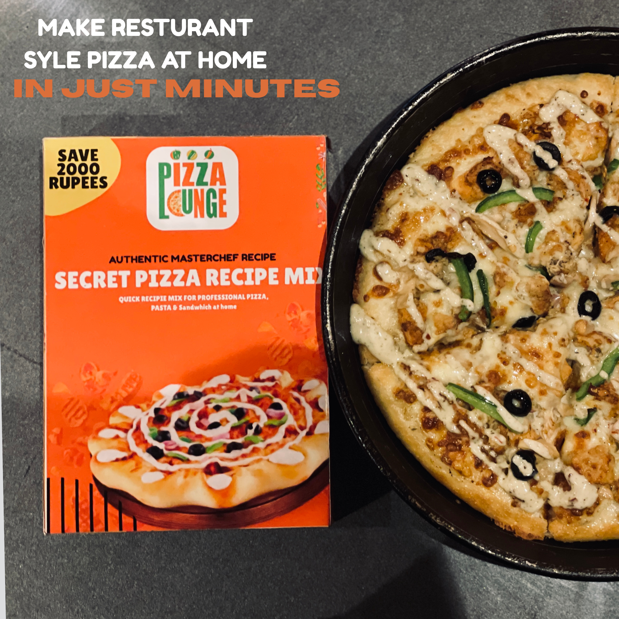 Instant Secret Pizza Recipe Mix || Dough+Special White Sauce Mix